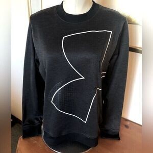 Under Armour Women's Large Black Coldgear‎ Loose Style Fleece Lined Crewneck